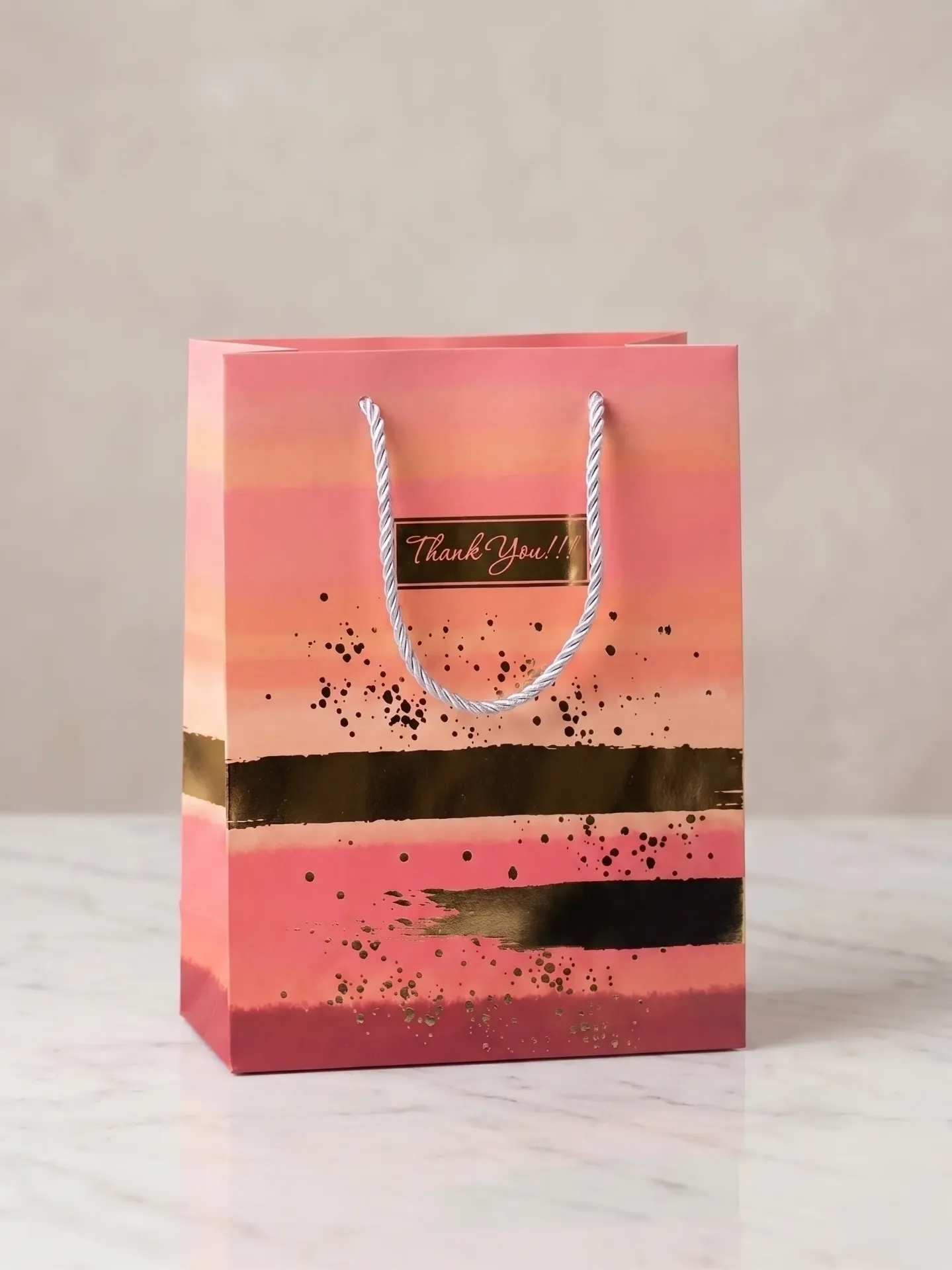 Thank you gift bags (94015) (Medium) (Pink, 6 pcs)