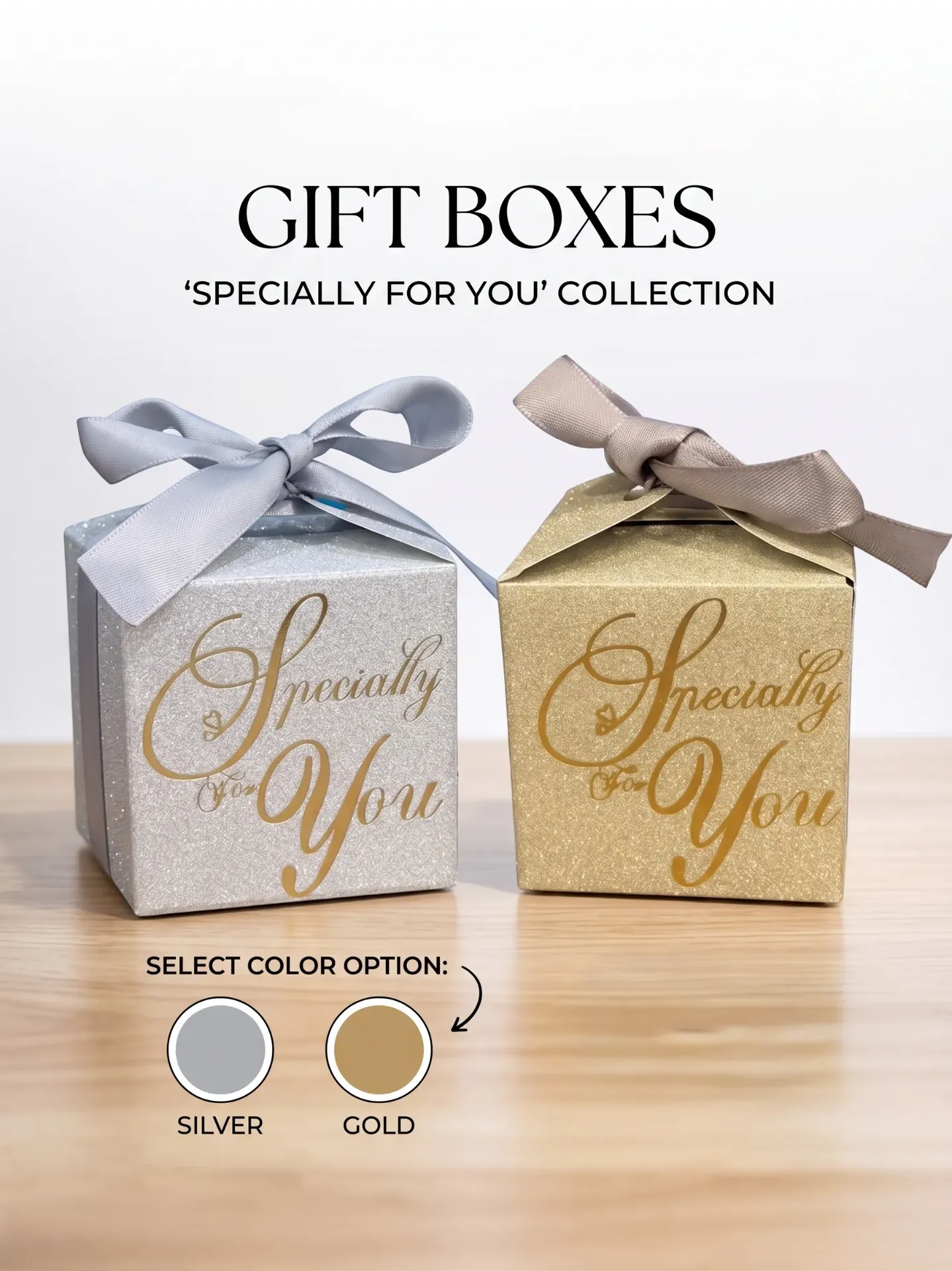 Gift Box Thank You With Ribbon (copy) (Golden, 40 pcs)