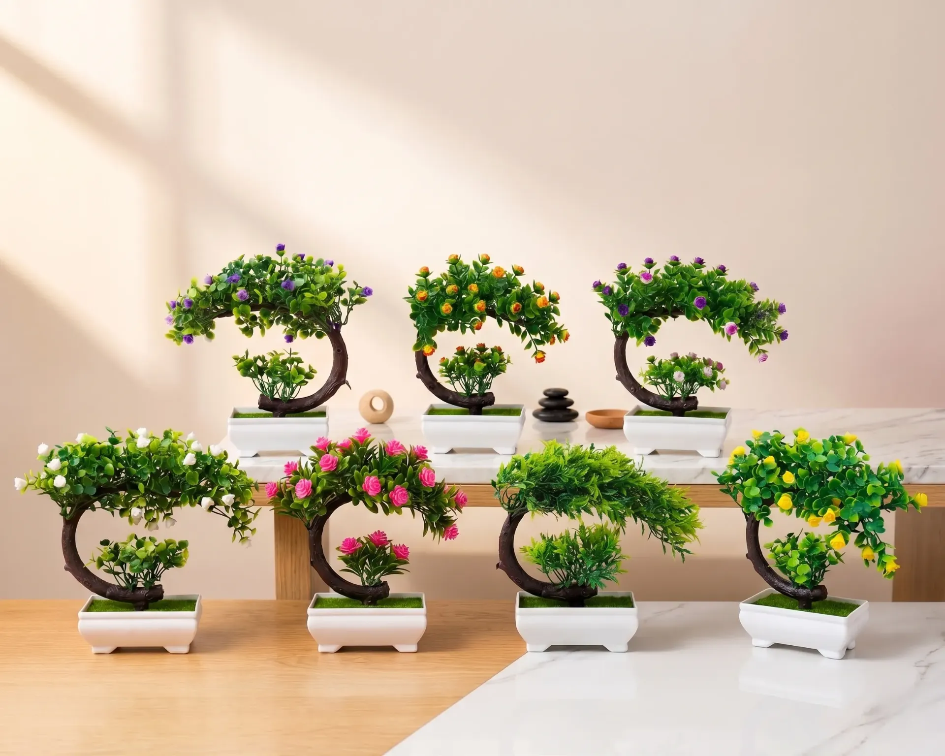 Artificial Bonsai Flower Plant (Mix Color)