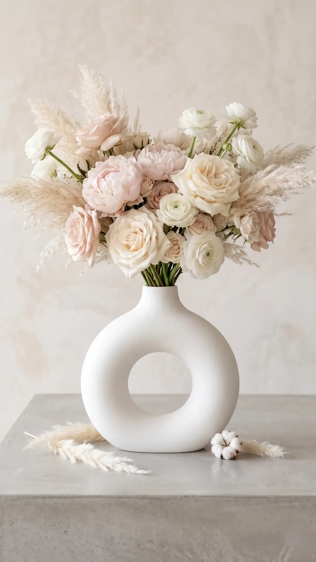 White Ring Plastic Vase