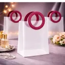 Plastic Lether Handle Bag Round